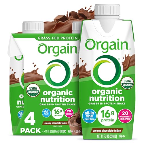 11 Fl Oz Organic Nutritional Protein Shake, Creamy Chocolate Fudge Y476323