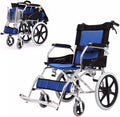 Lightweight Folding Transport Wheelchair with Handbrakes and Swing-Away Footrest, 16 in Rear C13019