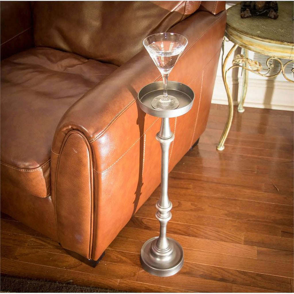 Brushed Silver Iron Metal Side Table Set of 2 L985834