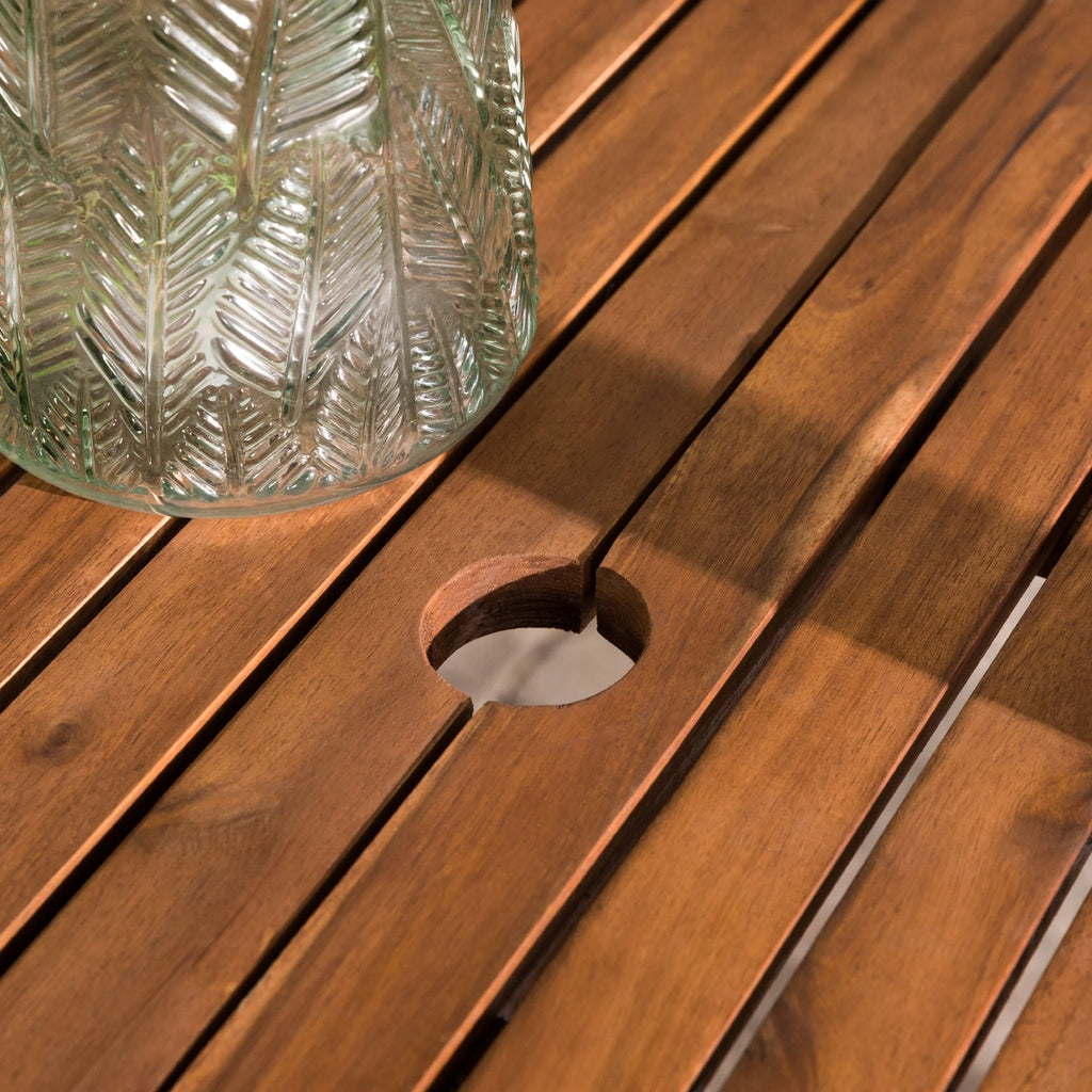 Brown Acacia Wood Patio Dining Table E688