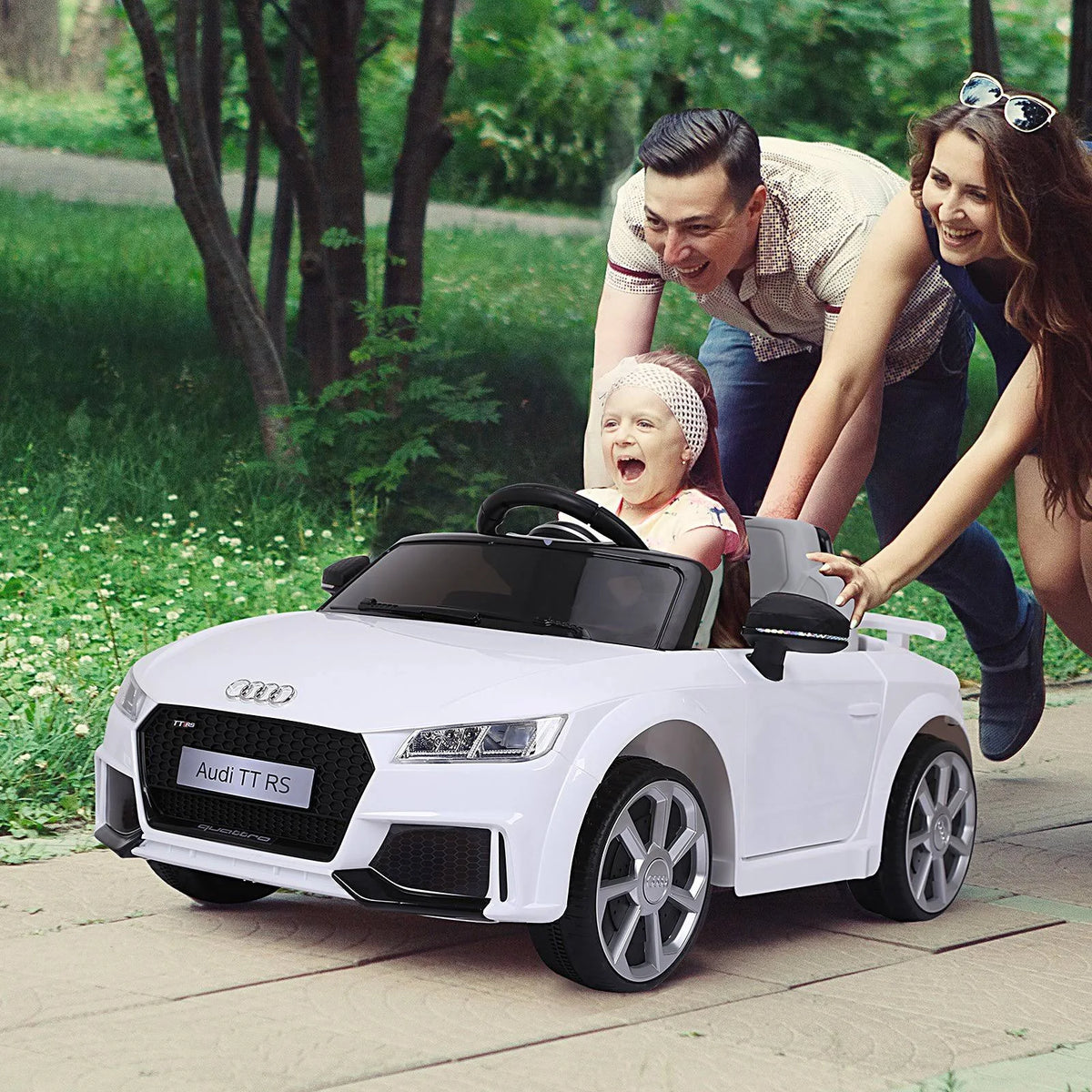 White 6V Electric Ride On Toy Car with Remote Control P509