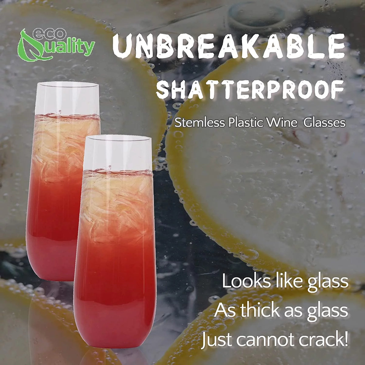 9 oz Clear Plastic Stemless Champagne Glass U99024
