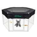 Black 24 Inch 8 Panel Heavy Duty Dog Playpen T201