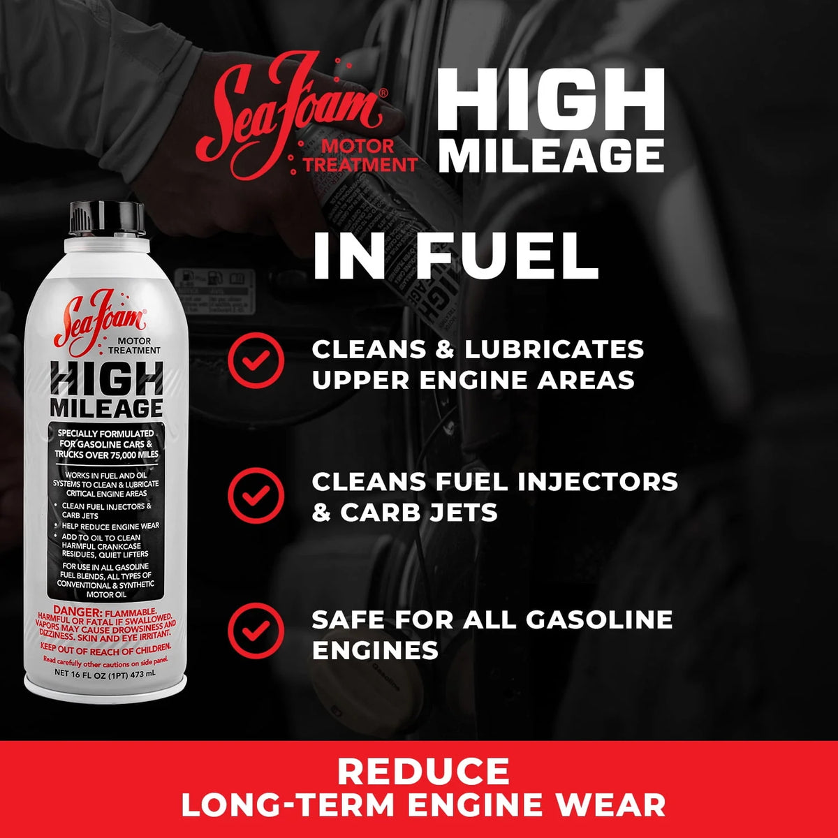 High Mileage Motor Treatment Additive, 16 oz Y738397