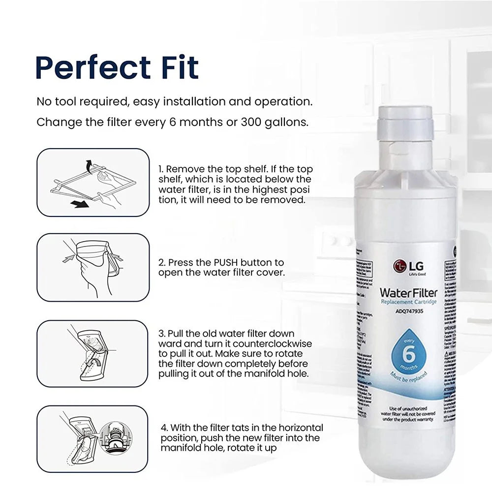 4 Pack Refrigerator Water Filter Replacement S732