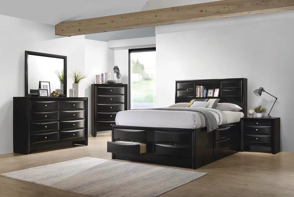 Black Eastern King Platform Storage Bed X132
