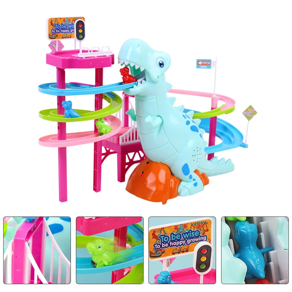Track Dinosaur Kids Climbing Toys Race Electric Music Stairs Animal Set N62453