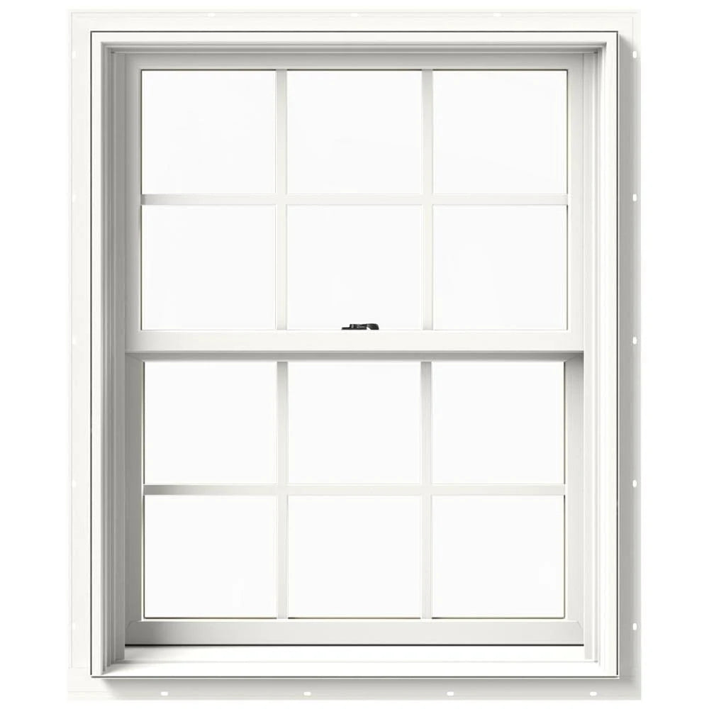 White Painted Clad Wood Double Hung Window with Screen T62728