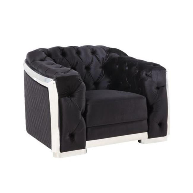Black Velvet Accent Chair I6267