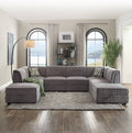 Gray Velvet Sectional Set N261