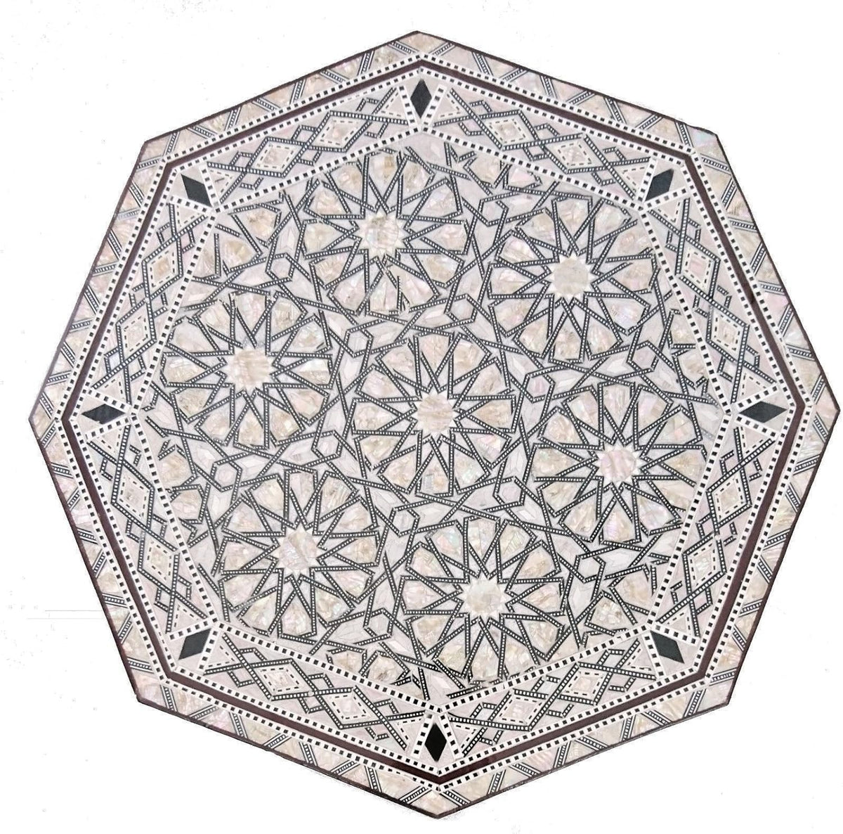 Brown Wood Octagonal Corner Table C3034