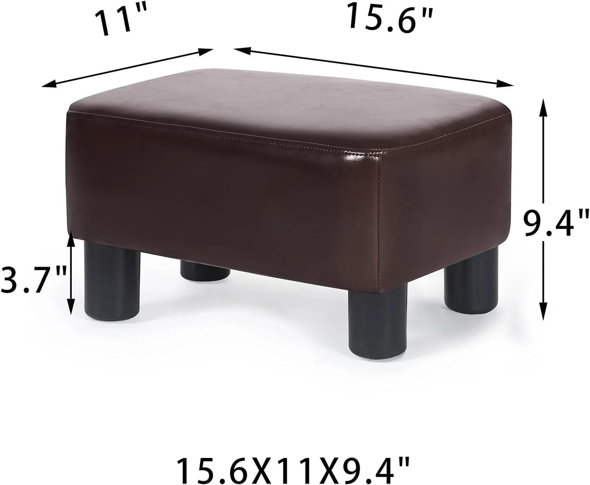 Brown PU Leather Ottoman Footstool T629