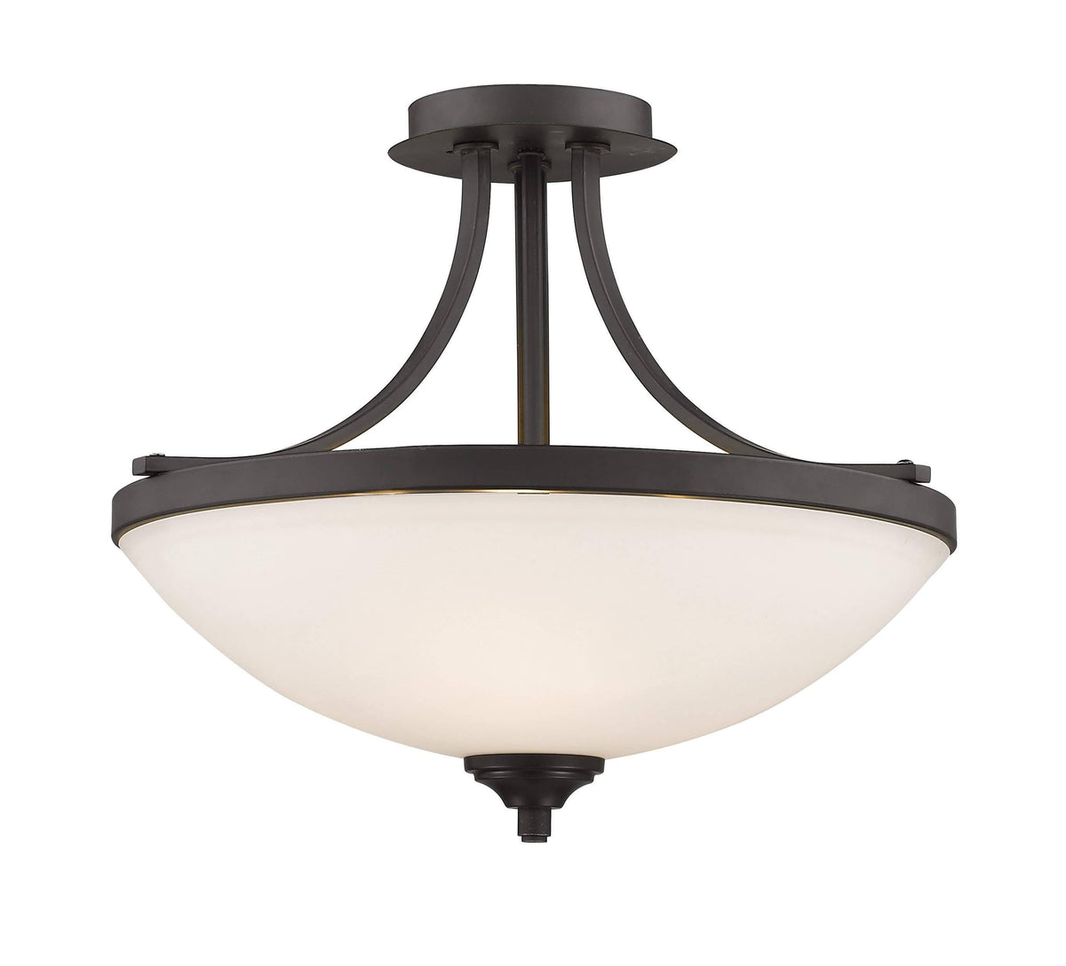 3 Light Semi Flush Mount in Bronze Finish G988