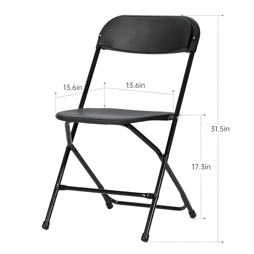 Black 10 Pack Plastic Folding Chair 350 LB Weight Capacity V8573