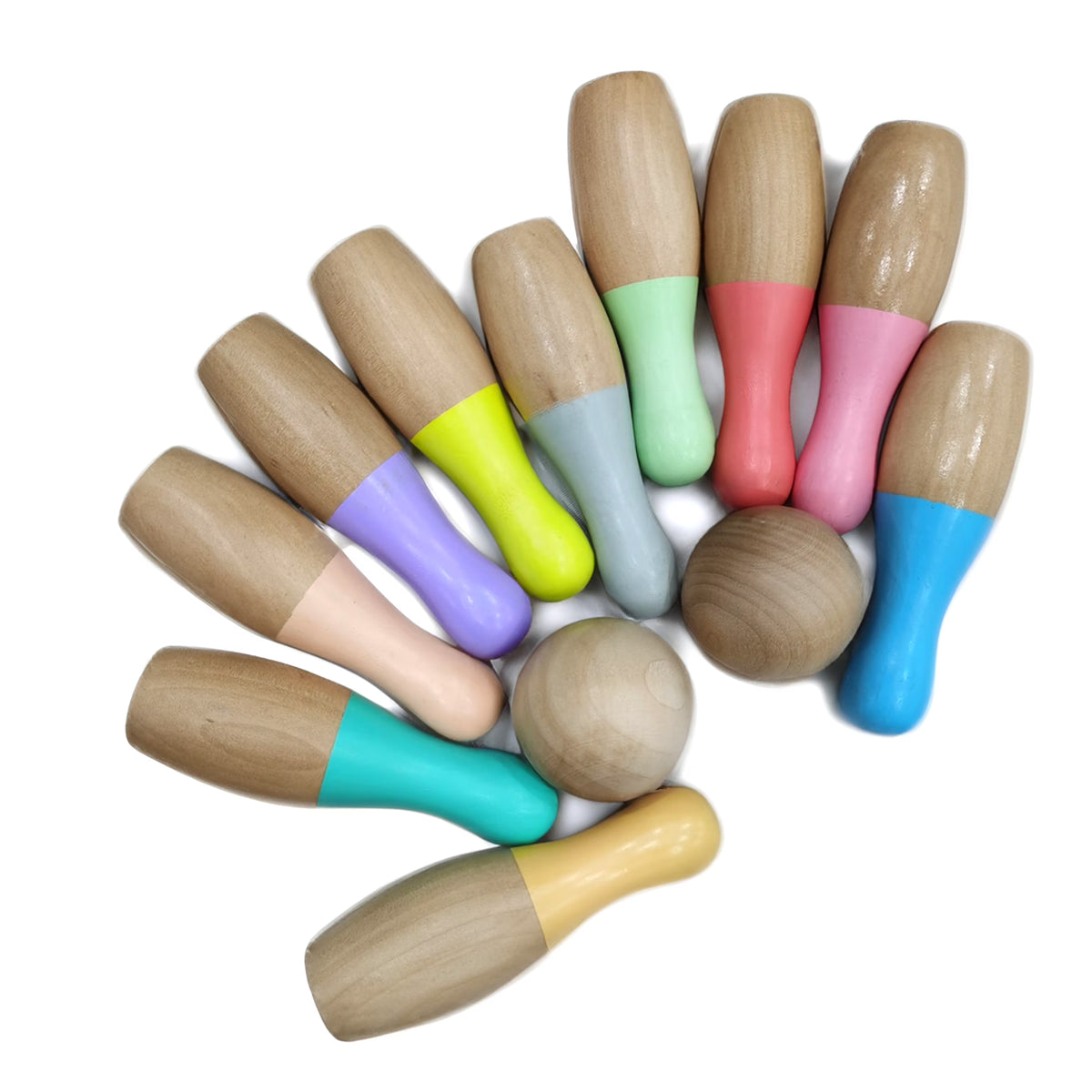 Wooden Bowling Set for Kids Indoor and Outdoor Sports Games Toys D266