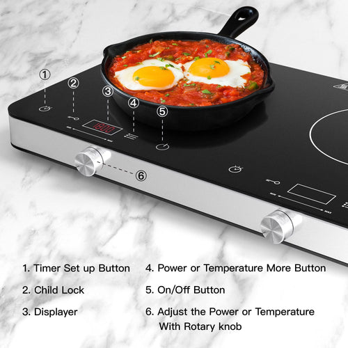 1800W Double Burner Electric Induction Cooktop I7352
