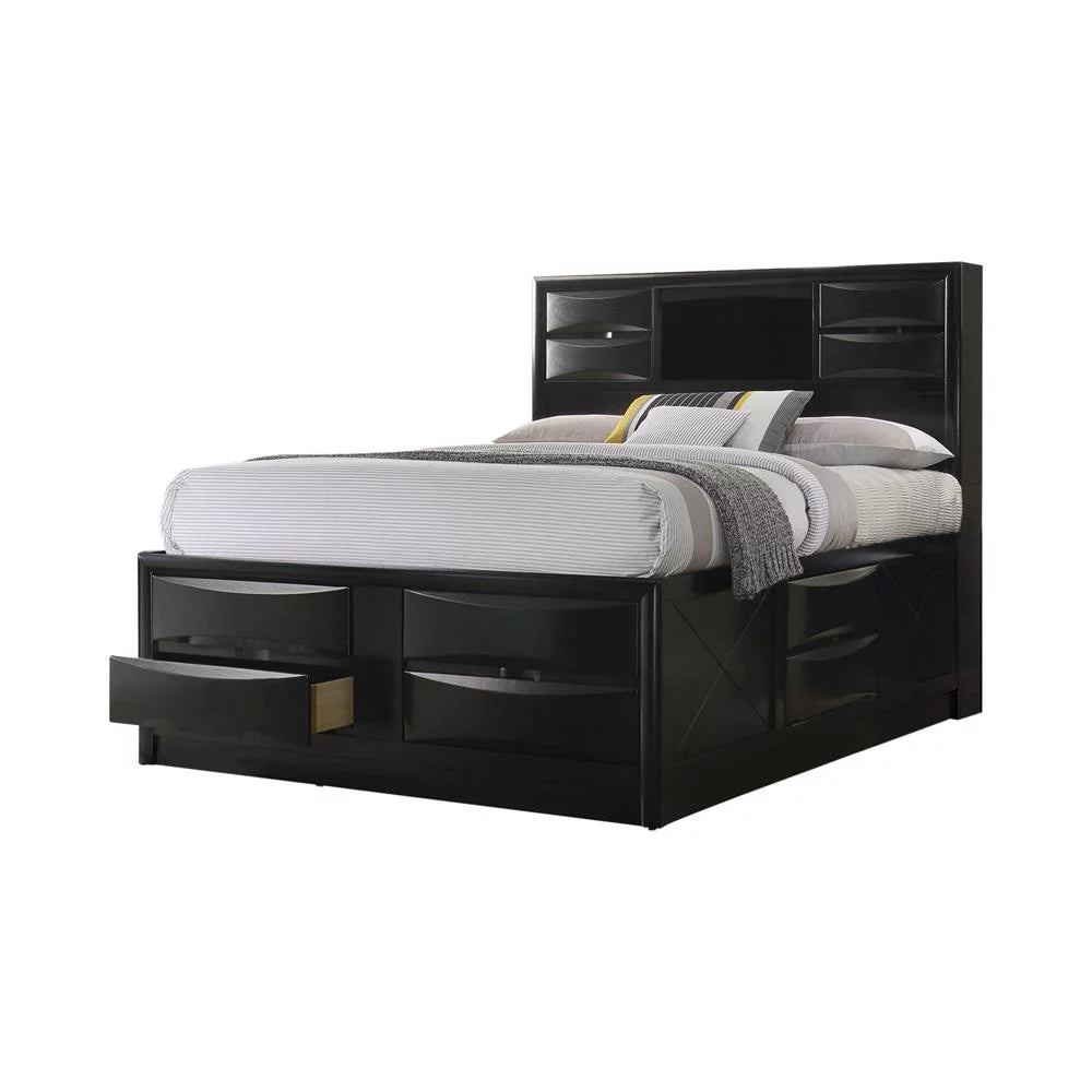 Black Eastern King Platform Storage Bed X132