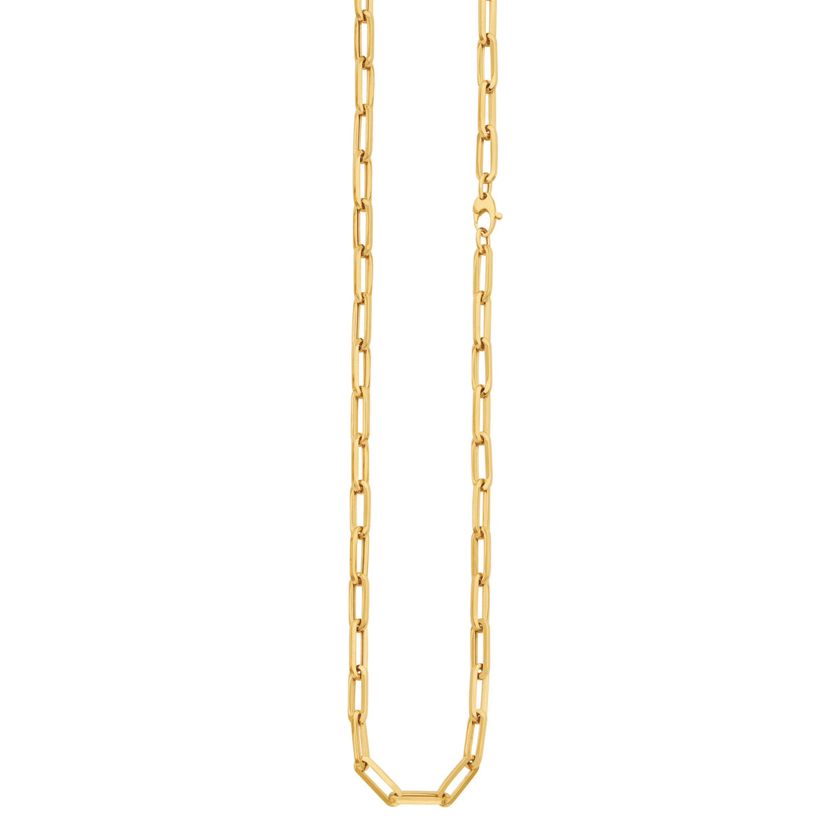 14K Yellow Gold Paperclip Necklace 18 inches D9993