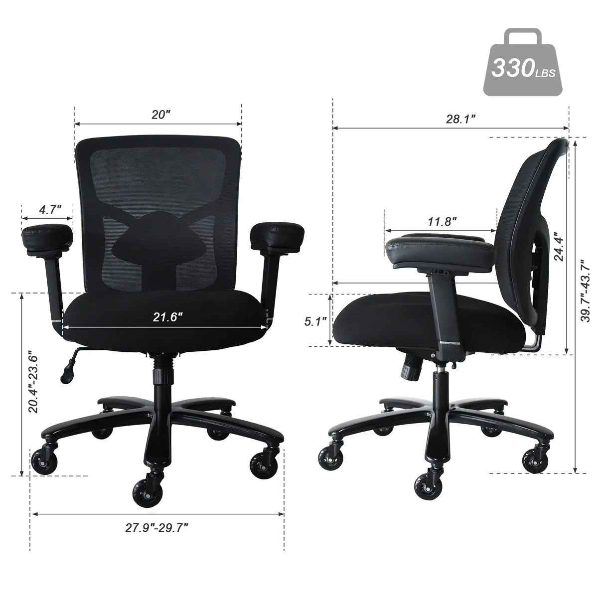 Big and Tall Office Chair with Lumbar Support K6098