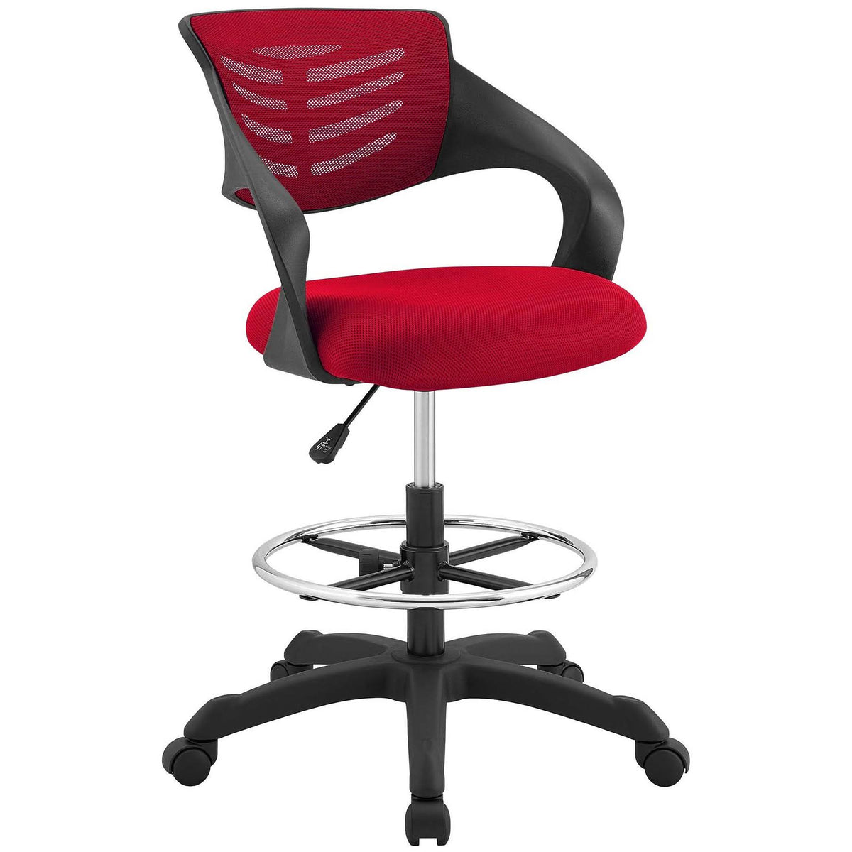 Red Mesh Drafting Chair V986429