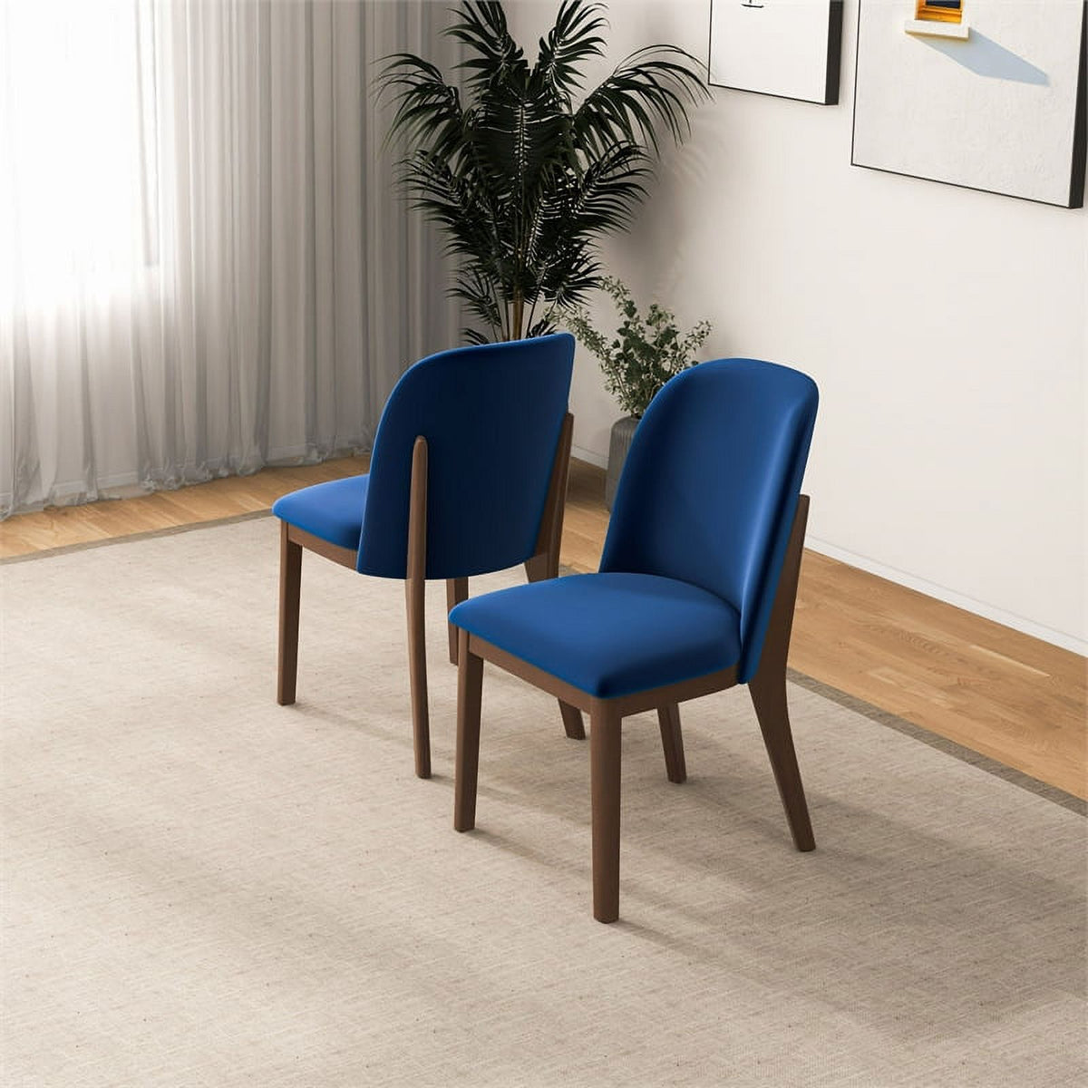 Velvet Dining Chair in Navy Blue (Set of 2) G837145