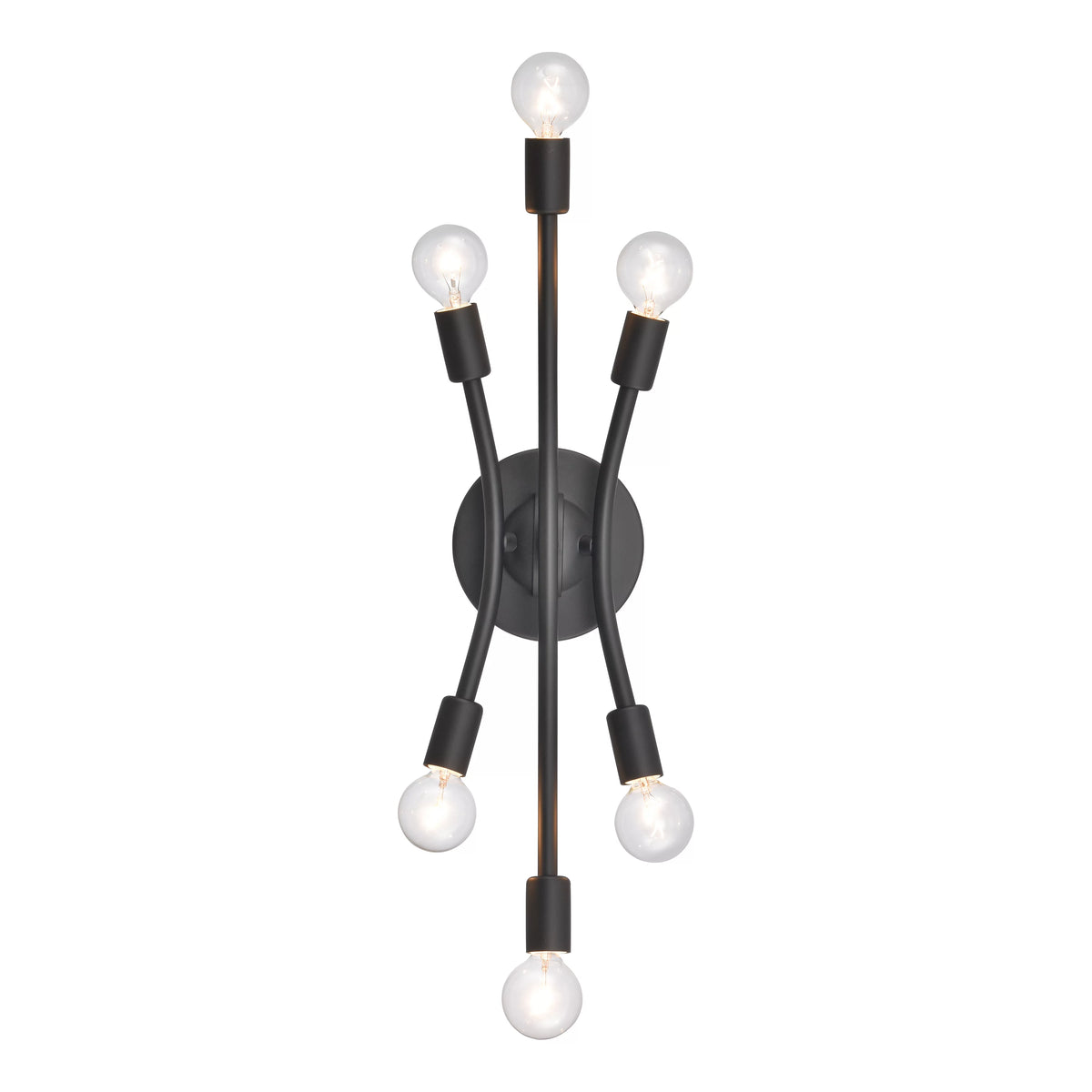 19.75-Inch Wide Matte Black Vanity Light S866
