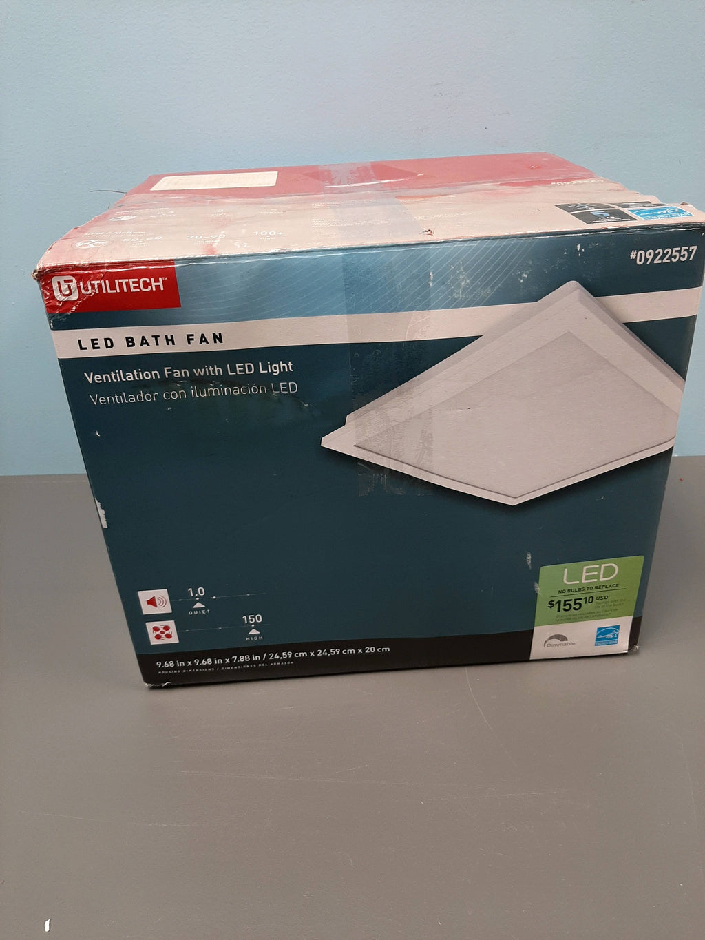 White Bathroom Fan LED Energy Star G62673