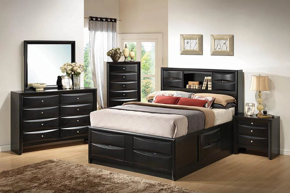 Black Eastern King Platform Storage Bed X132