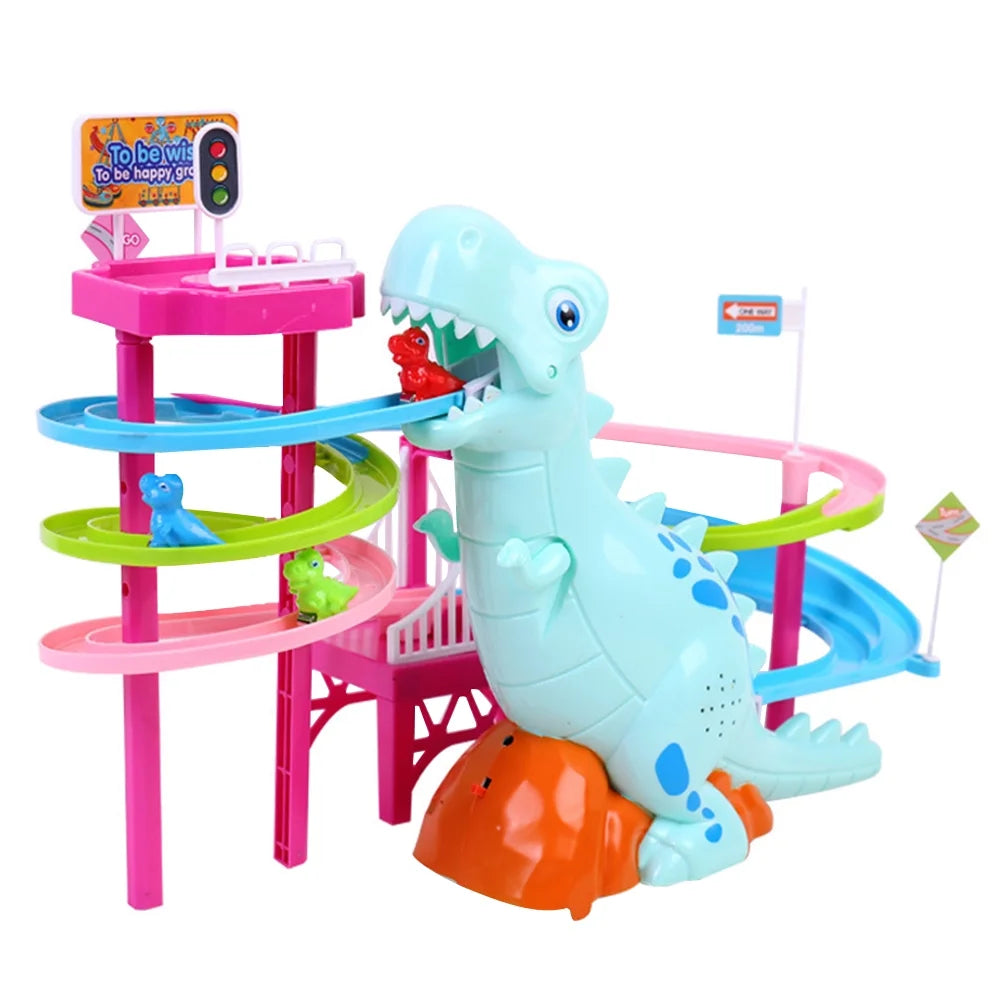 Track Dinosaur Kids Climbing Toys Race Electric Music Stairs Animal Set N62453
