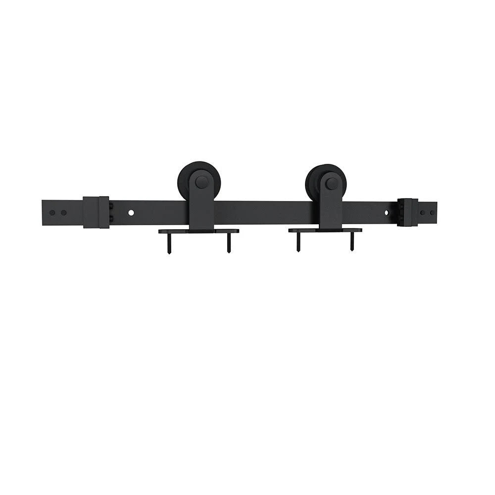 Matte Black Sliding Barn Door Track and Fitting Set G559539