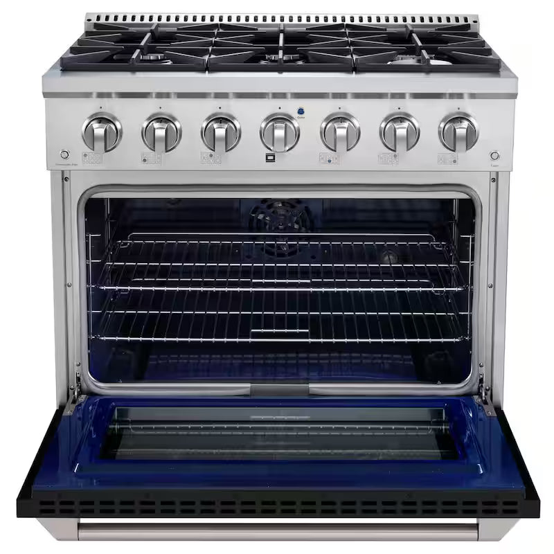 5.2 cu. ft. Gas Range with 6-Burners and Convection Oven in Matte Black V65331