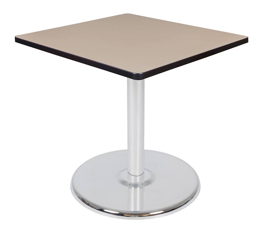 Cherry/Chrome Square Platter Base Table Q6290