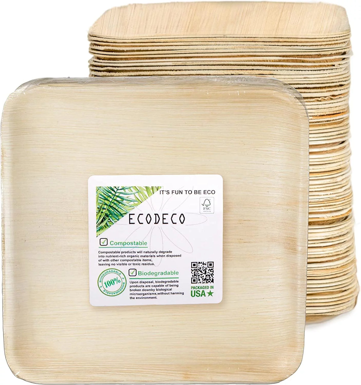 100 Palm Leaf 10 inch Disposable Plates U959