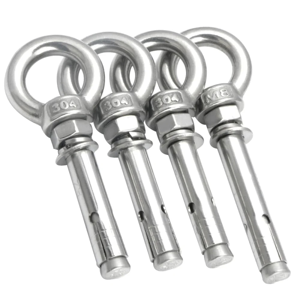 304 Stainless Steel Lifting Eye Bolt M8x100mm 2pcs I428193