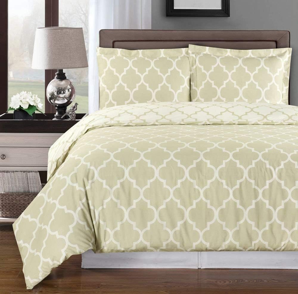 3-Piece Full / Queen Cotton Comforter Cover Set S301