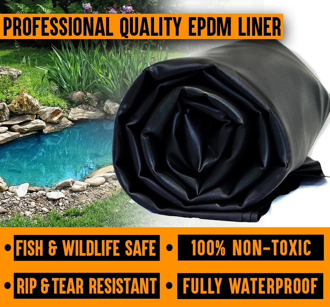 20 ft. x 20 ft. 45 Mil EPDM Rubber Pond Liner with Underlayment F42197