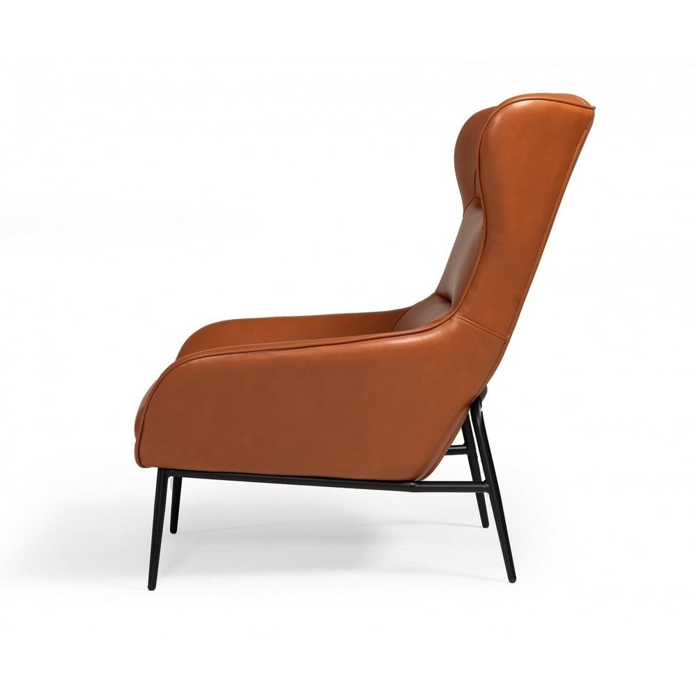 Orange Leatherette Lounge Chair N1228