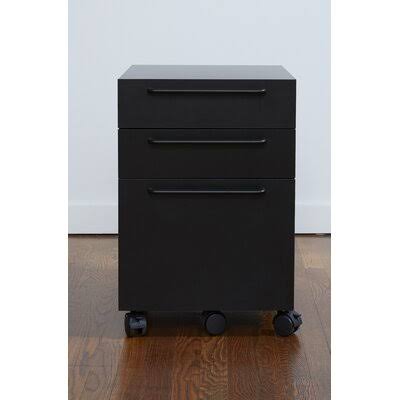 3-Drawer Vertical Filing Cabinet Black S713
