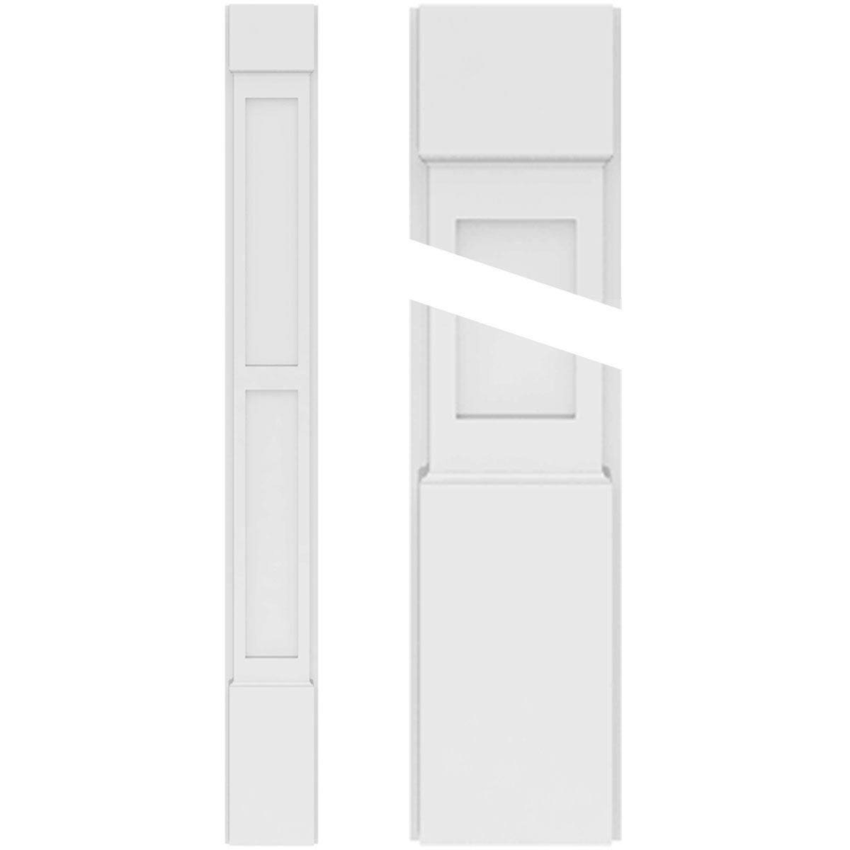 Two Equal Flat Panel PVC Pilaster V747