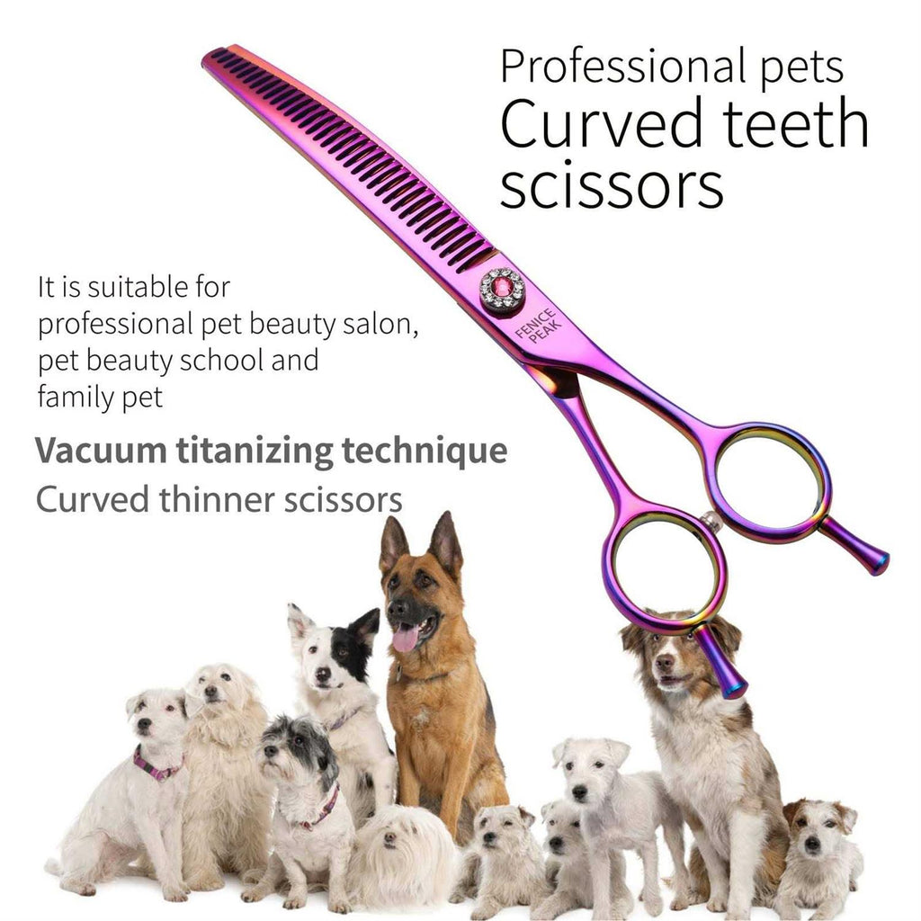 Curved Thinning Pet Grooming Scissors 440C Steel H267