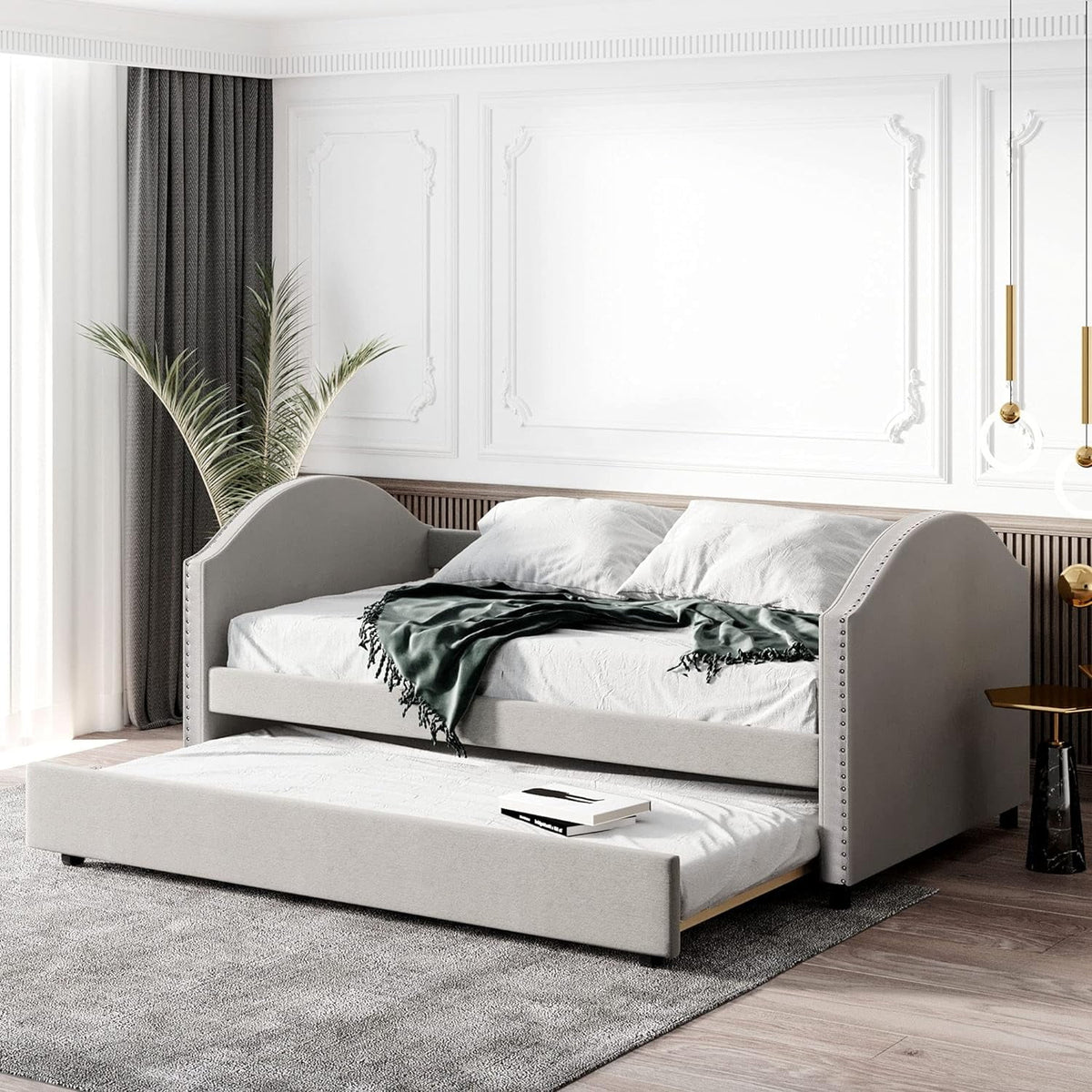 Full Size Upholstered Daybed with Trundle S388