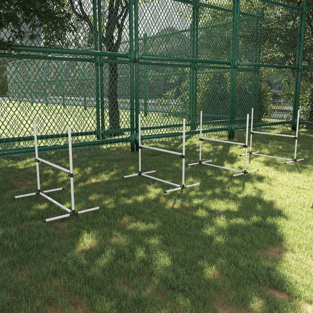 4 Piece Dog Agility Equipment with Adjustable Height Jump Bars U268
