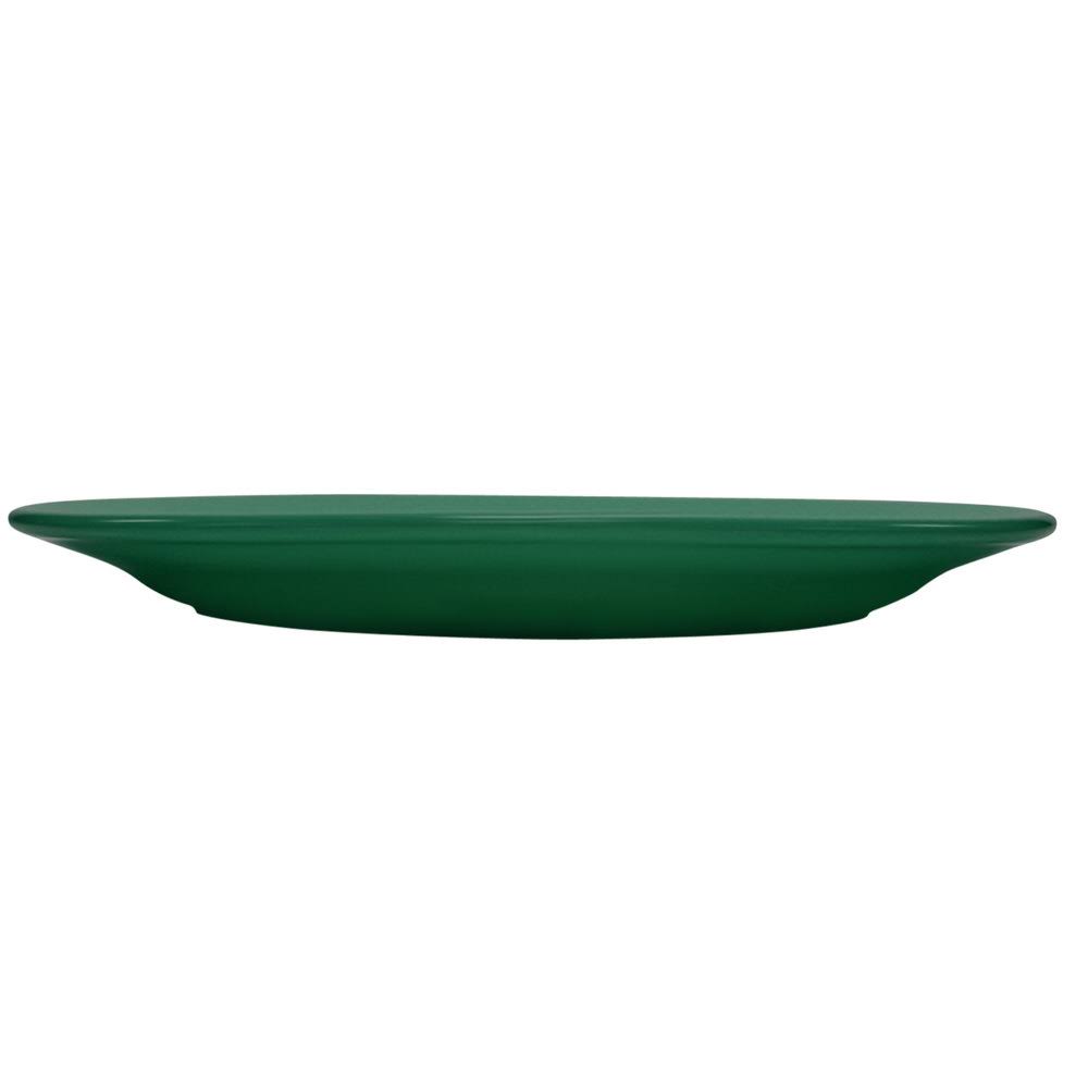 Green Stoneware Wide Rim Platter - 12/Case V274