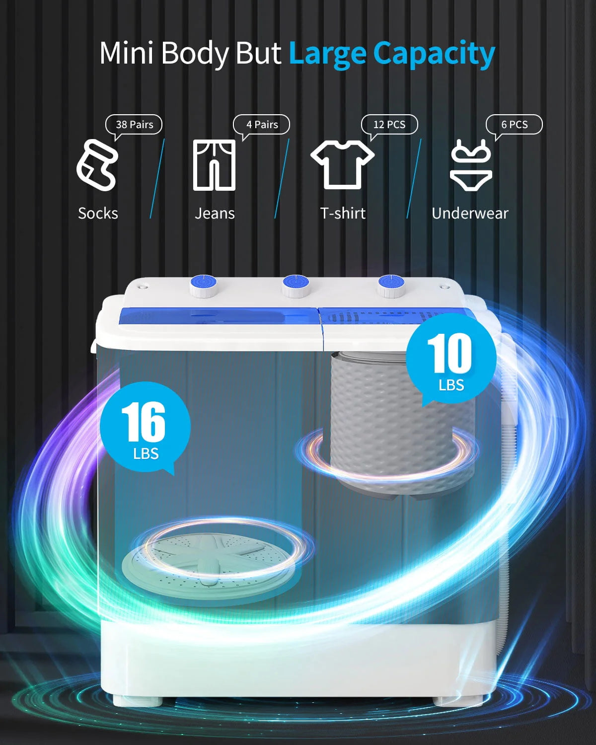 Portable 26lbs Twin Tub Wash&Spin Combo P631934