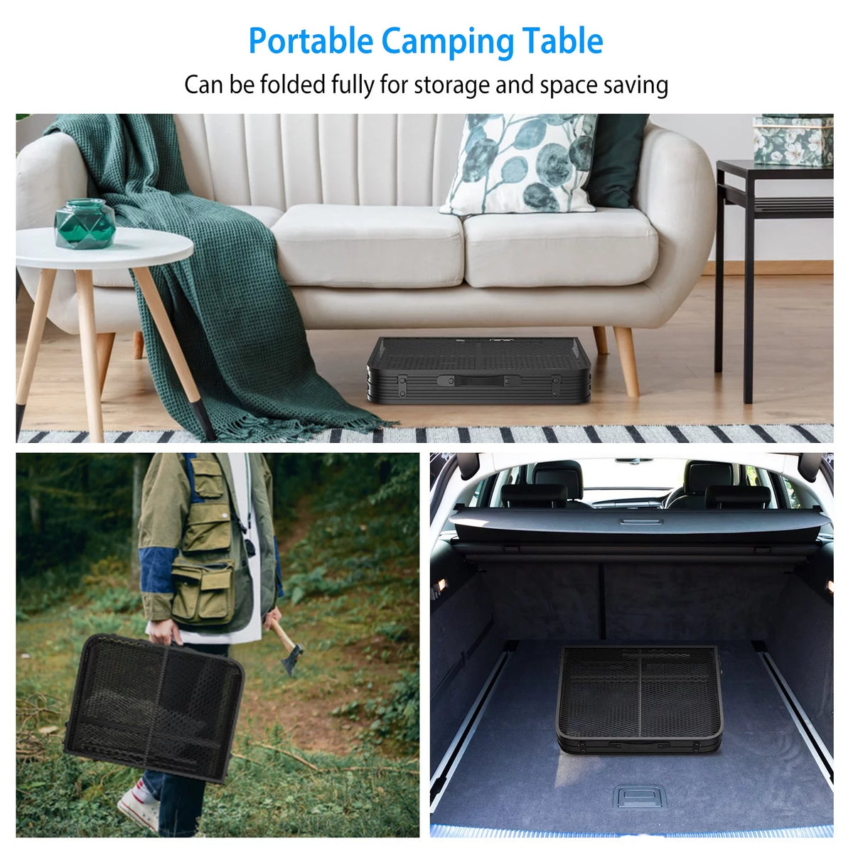 Folding Camping Grill Table with Mesh Desktop C4526