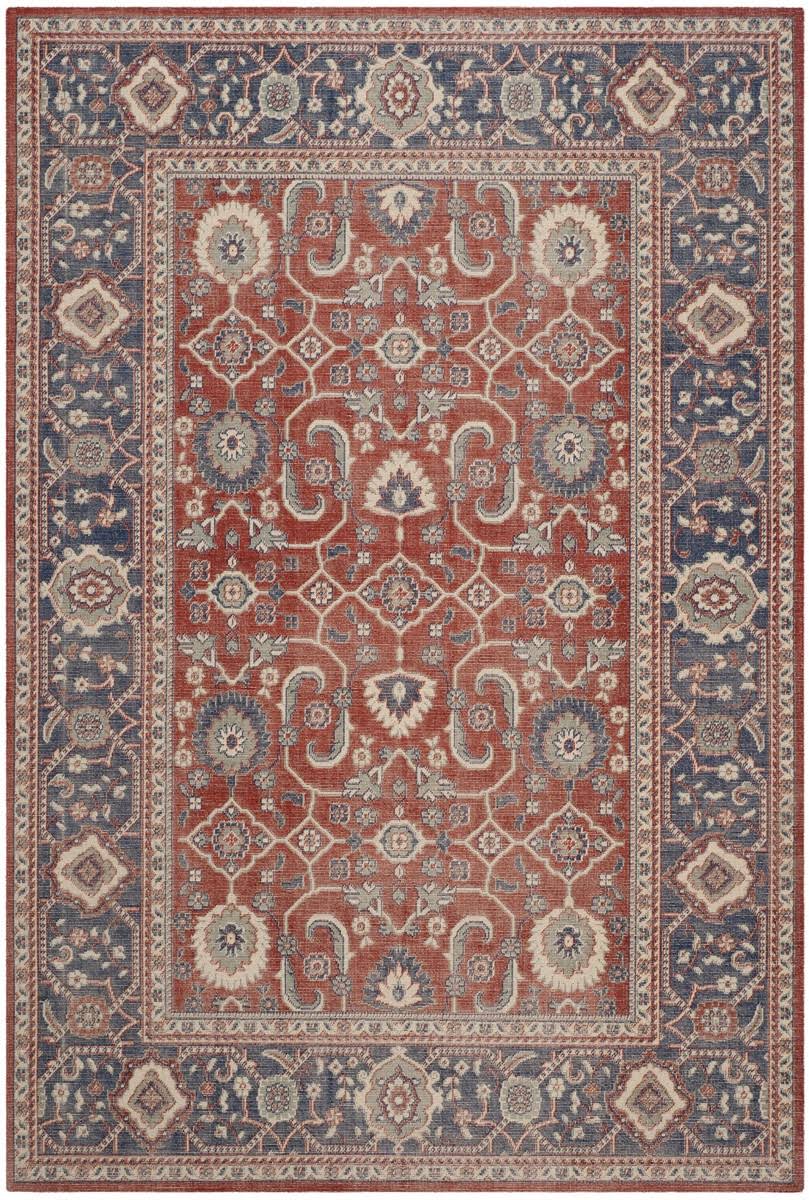 Rust / Navy Rectangle Rug J407826