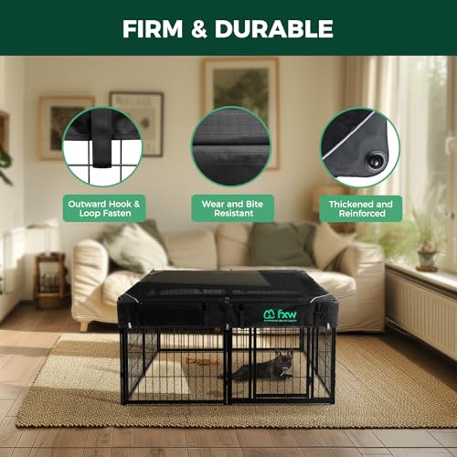 Black 24 Inch 8 Panel Heavy Duty Dog Playpen T201