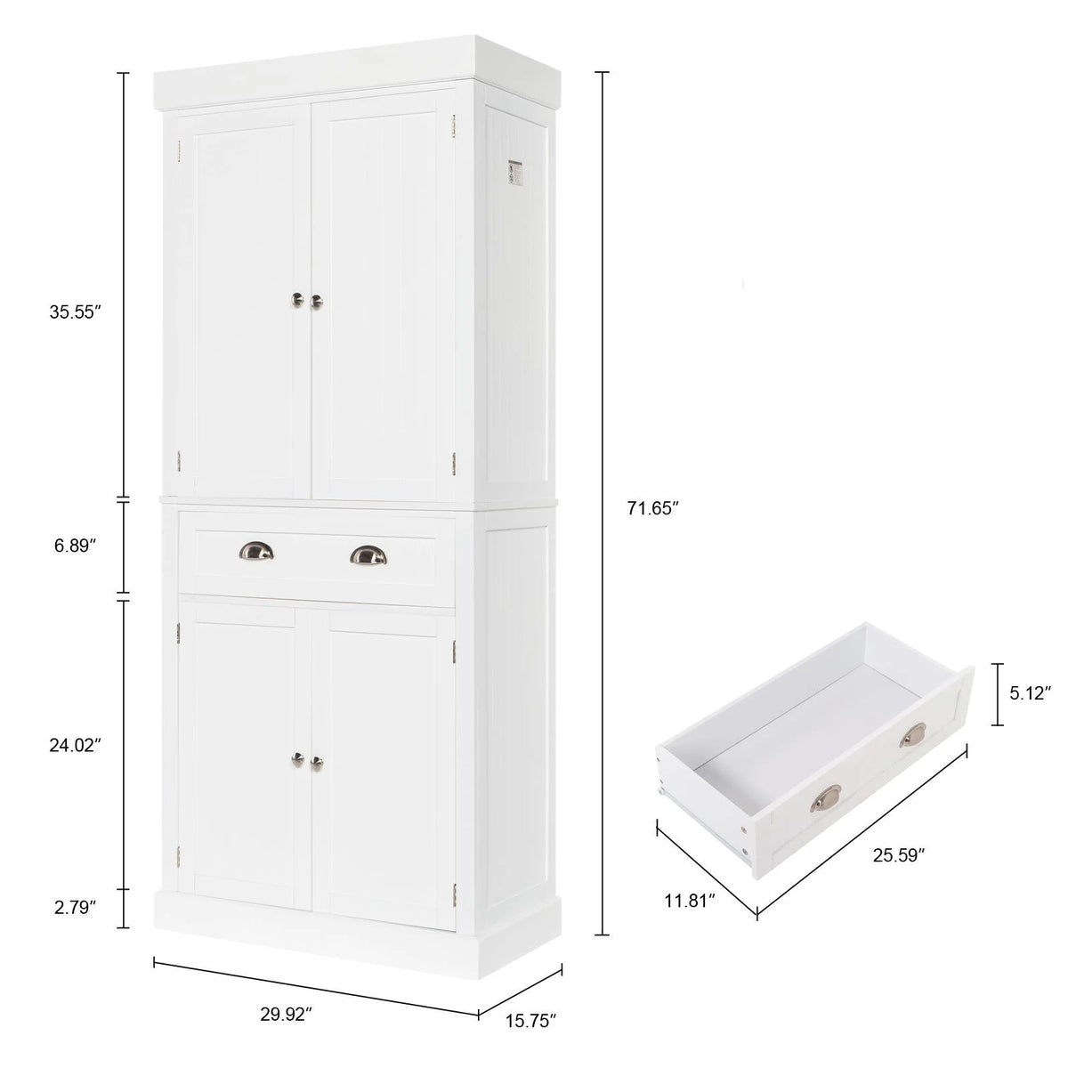 72" H Wardrobe Armoire with Drawer P116
