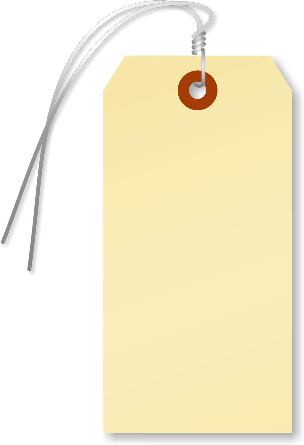 Blank Manila Shipping Tags with Wire, Size #5, 13pt Cardstock, 4 3/4 x 2 3/8, Pack of 1000 G65501