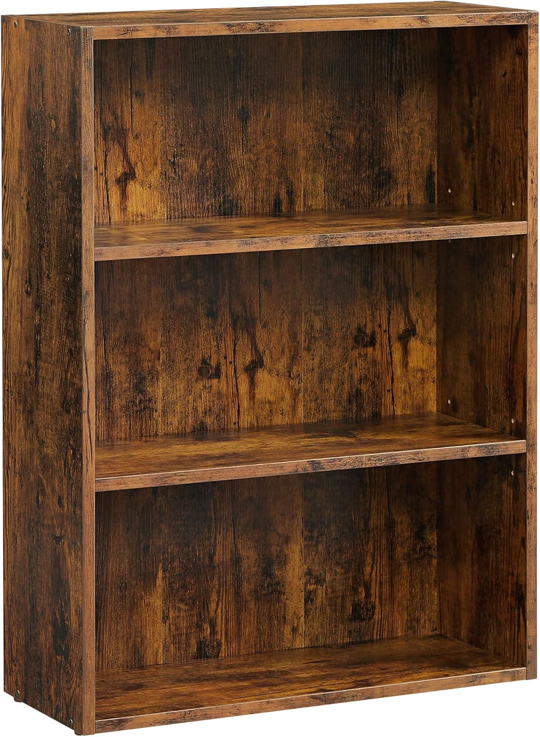 Rustic Brown Open Bookcase with Adjustable Shelves R90569